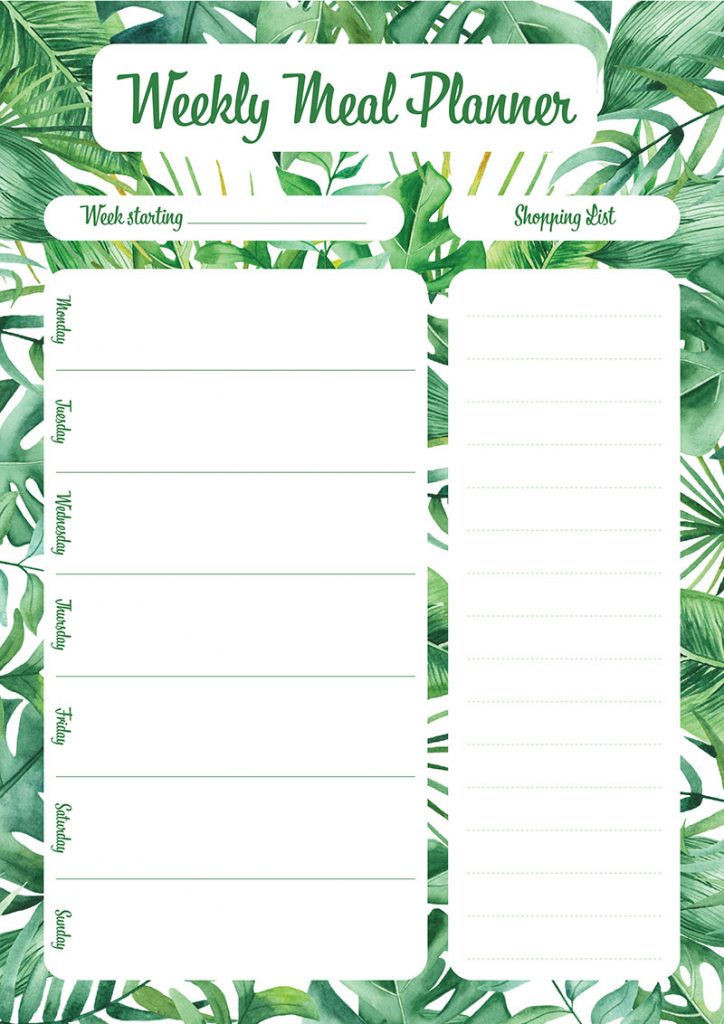 Magnetic Meal Planner A4 size for fridge